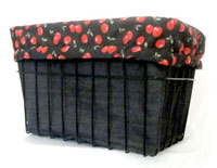 Bicycle Basket Liner Bags in Red Cherries
