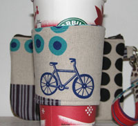 Wristlet and Matching Reversible Coffee Cup Sleeve