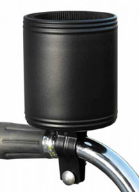 Kroozie Stainless Steel Bicycle Cup Holder in Matte Black