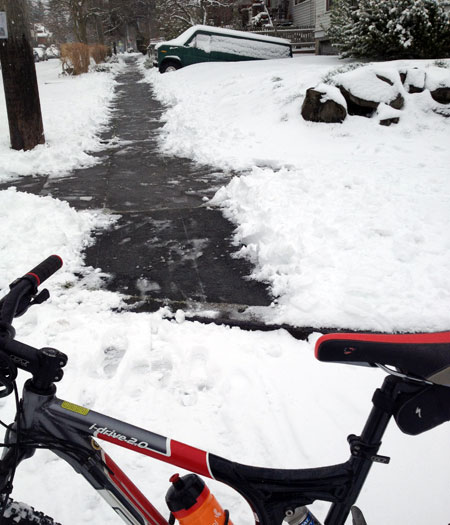 Shoveled sidewalk