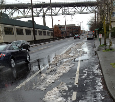 Almost clear bike lane