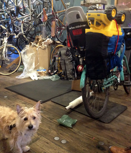 Don Juan overseeing work on my bike