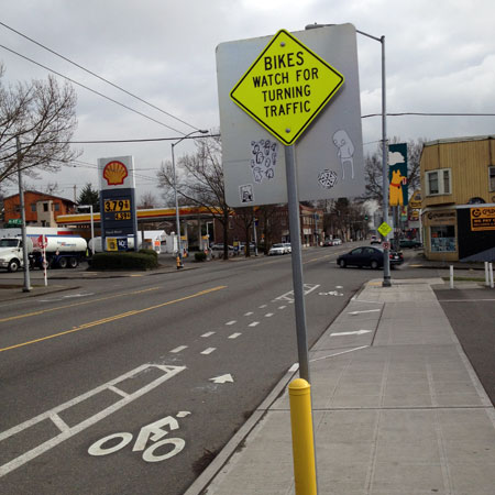 New signs on eastbound 45th