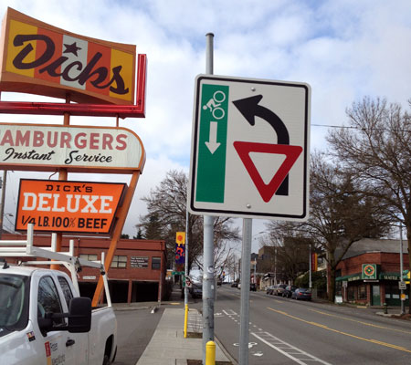 Signs on westbound 45th