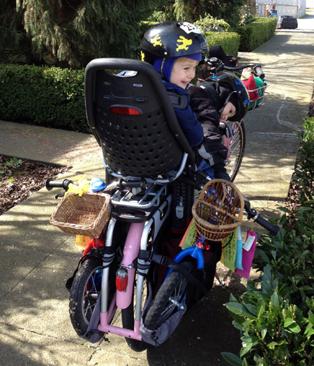 Big Dummy + two kids + two balance bikes