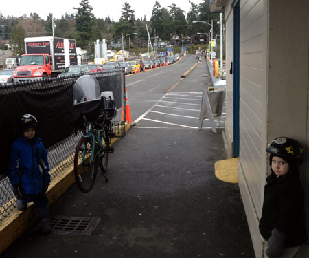 Never mind the grumpy kids--we made it to the ferry!