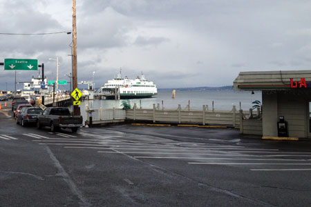 View of the Vashon Ferry Terminal from above