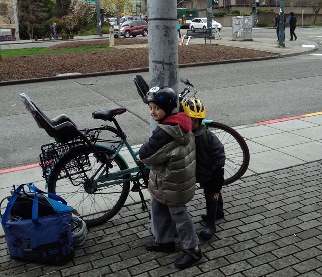 Waiting at the first bus stop