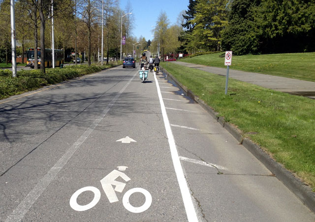 Bike lane on College Way