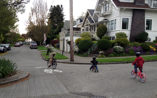 Separate bikes to dinner