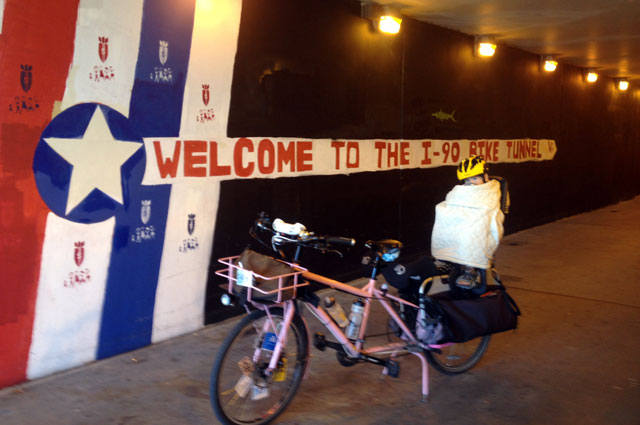 In the I-90 Bike Tunnel
