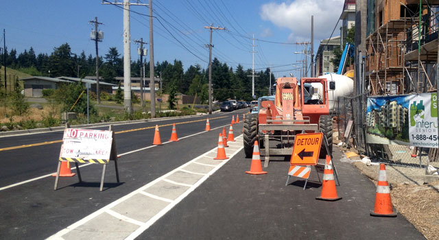 Construction on the cycle track