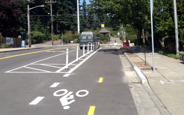 Pylons on the cycle track