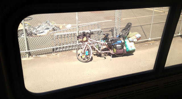 Cargo bike *near* train
