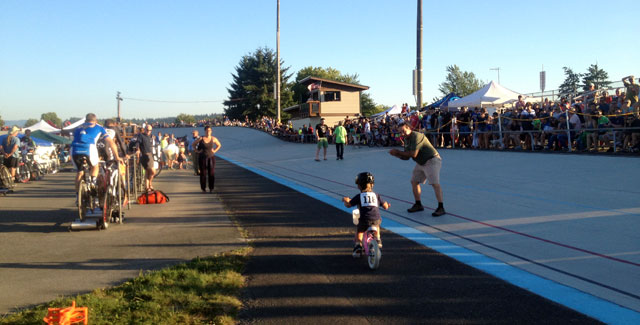 Racing on the flat asphalt