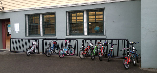 Elementary school bike rack