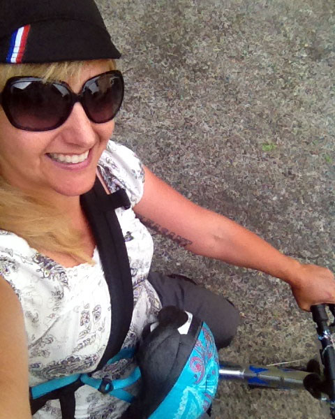 Big person on little bike