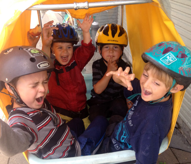 Five (including me) on a bike