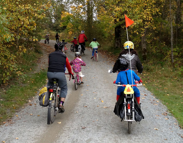 Parading up a gravelly hill