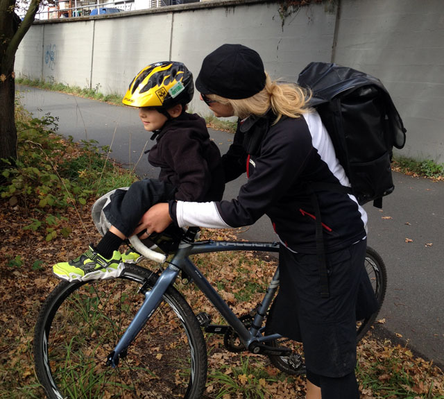 Kid on my cross bike