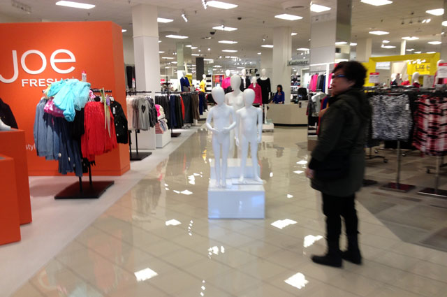 Empty mannequins at the mall
