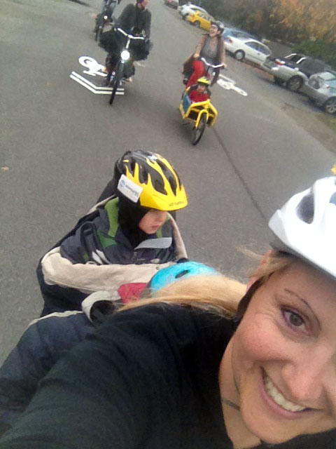 Bike parade on Fremont Ave Greenway