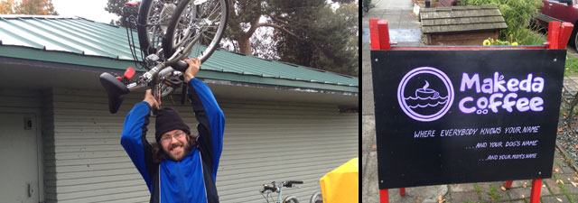 New folding bike and Makeda Coffee