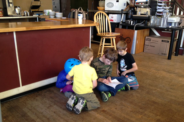 Quiet kids at Black Coffee Co-op