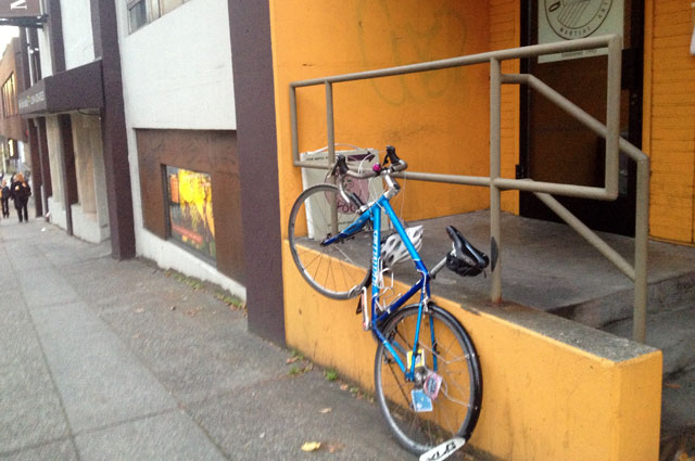 Bike parking in South Lake Union