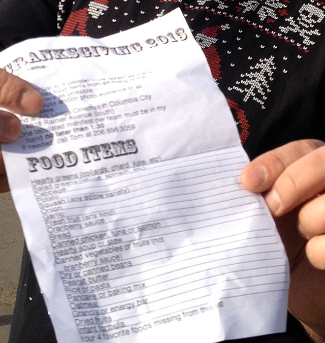 Seattle Cranksgiving 2013 manifest