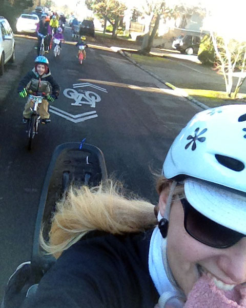 Riding along the Ballard Greenway