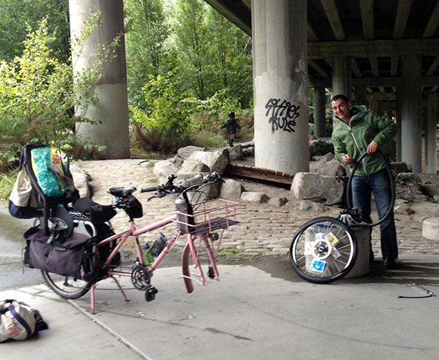 Friend fixing my flat