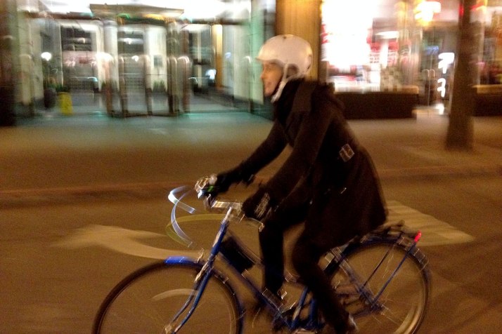 Biking in light snow with Hum of the City