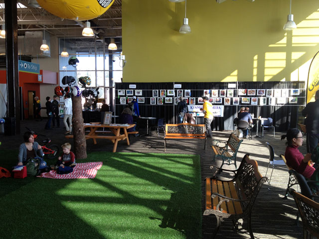 Lounge area and photos at Bike Expo 2013