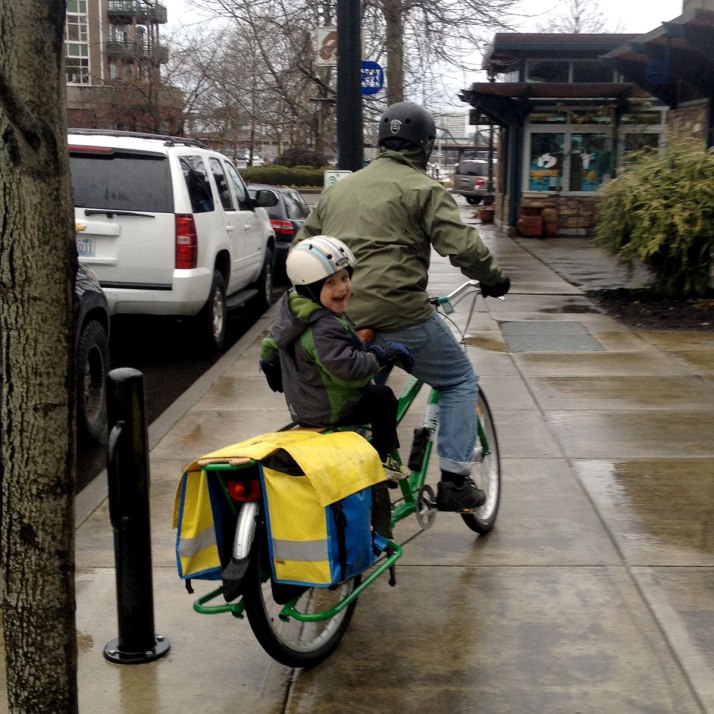 Father and son on cargo bike!