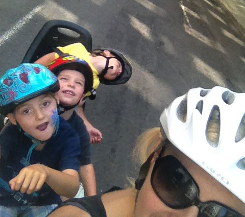 Three kids on my bike at Fiets of Parenthood 2013